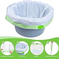 Vista 4 de 150 Pcs Bedside Commode Liners for Potty Chair Liners Disposable Adult, Commode Bags, Portable Toilet Liners Fits All Standard Adult Commode Chairs