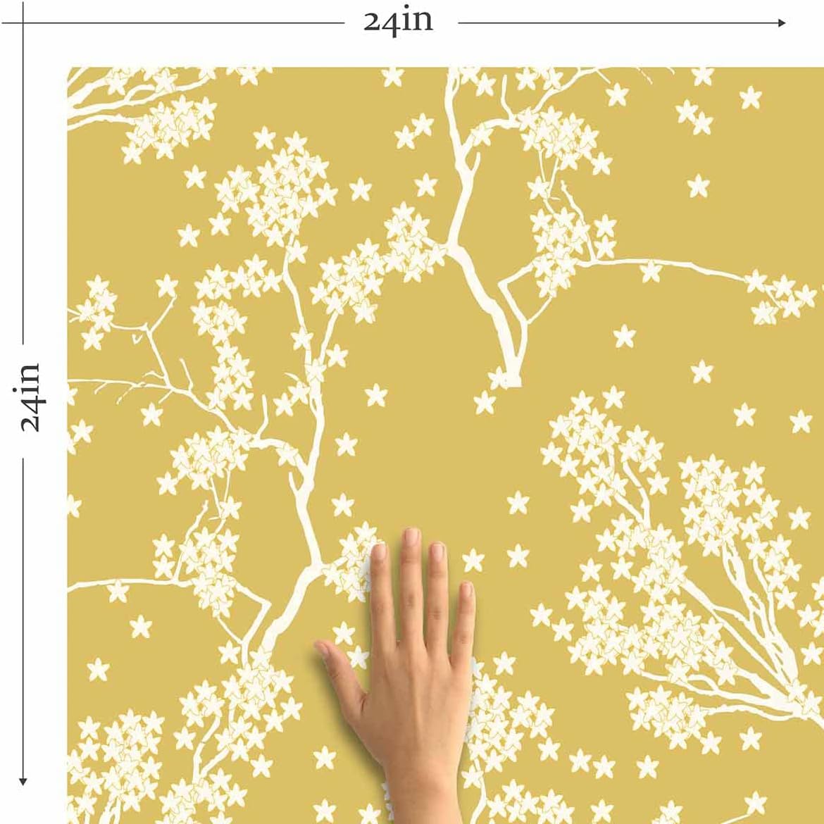 Walls By Me Yellow Flower Peel and Stick Removable Wallpaper 1001