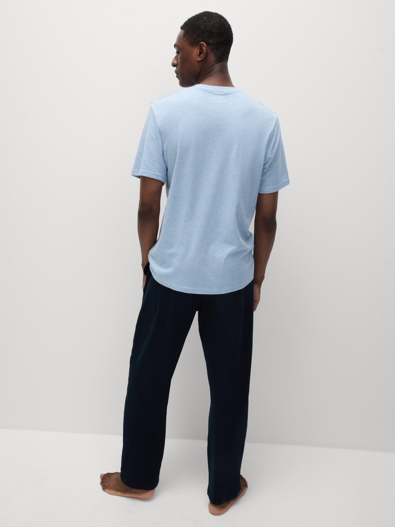 Marks & Spencer Uomo Set Pigiama in Puro Cotone – vestibilità Regolare – Vita con Coulisse – con Tasche