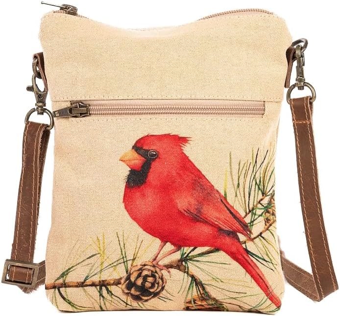 COTT N CURLS Cardinal Pine - Wristlet Wallets for Women, Crossbody Sling Bags, Tote Bag, Small Crossbody Purse, Cotton Canvas