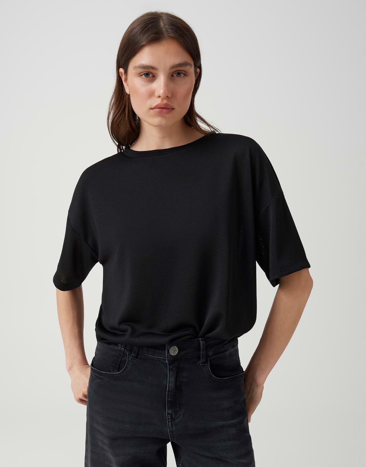 OPUS Damen Kurzarmshirt | T-Shirt mit elastischem Ballonsaum Regular Fit