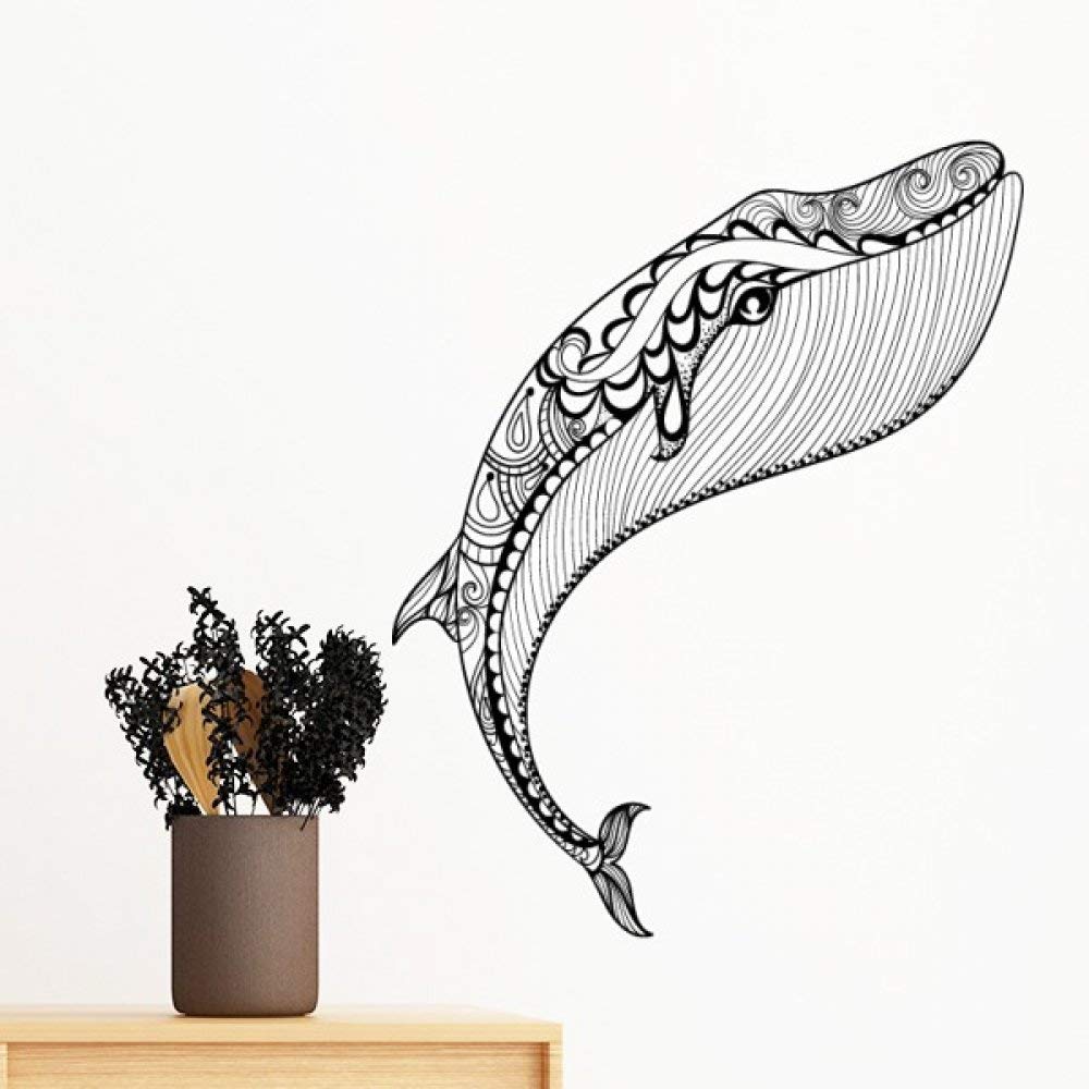 Sticker mural baleine bleue DIYthinker amovible pour chambre 40cm