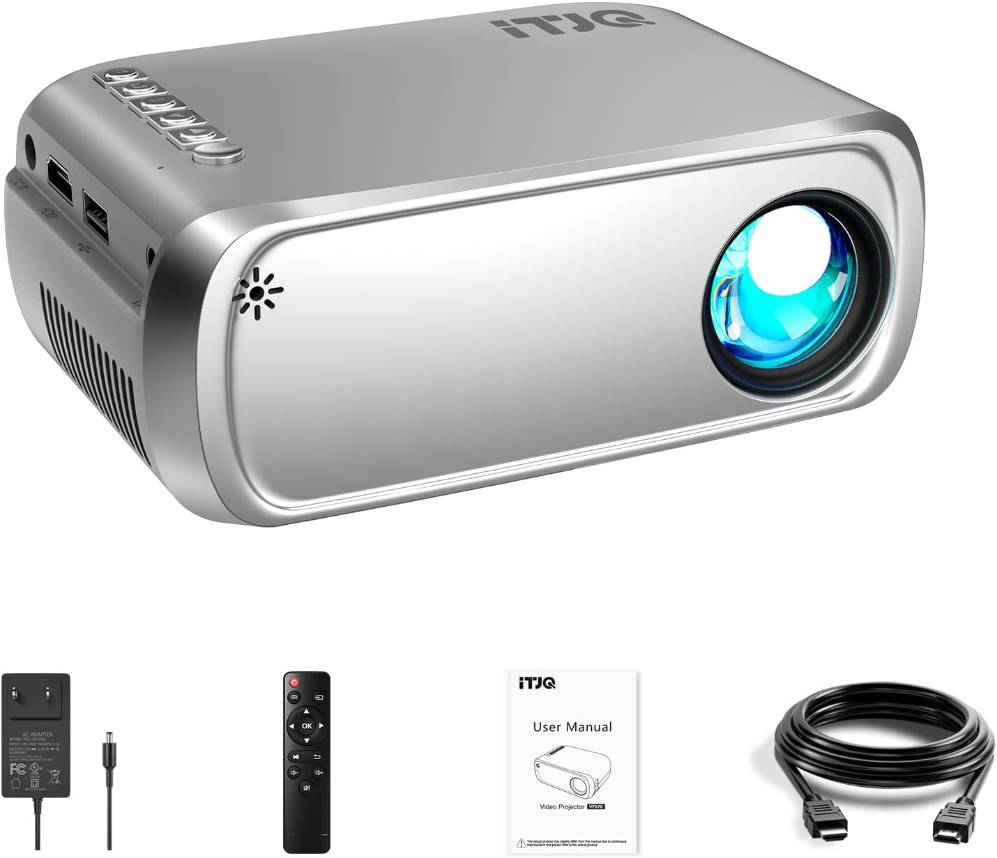Auto Focus | Keystone] Proyector Con WiFi Y Bluetooth, 400 ANSI Native