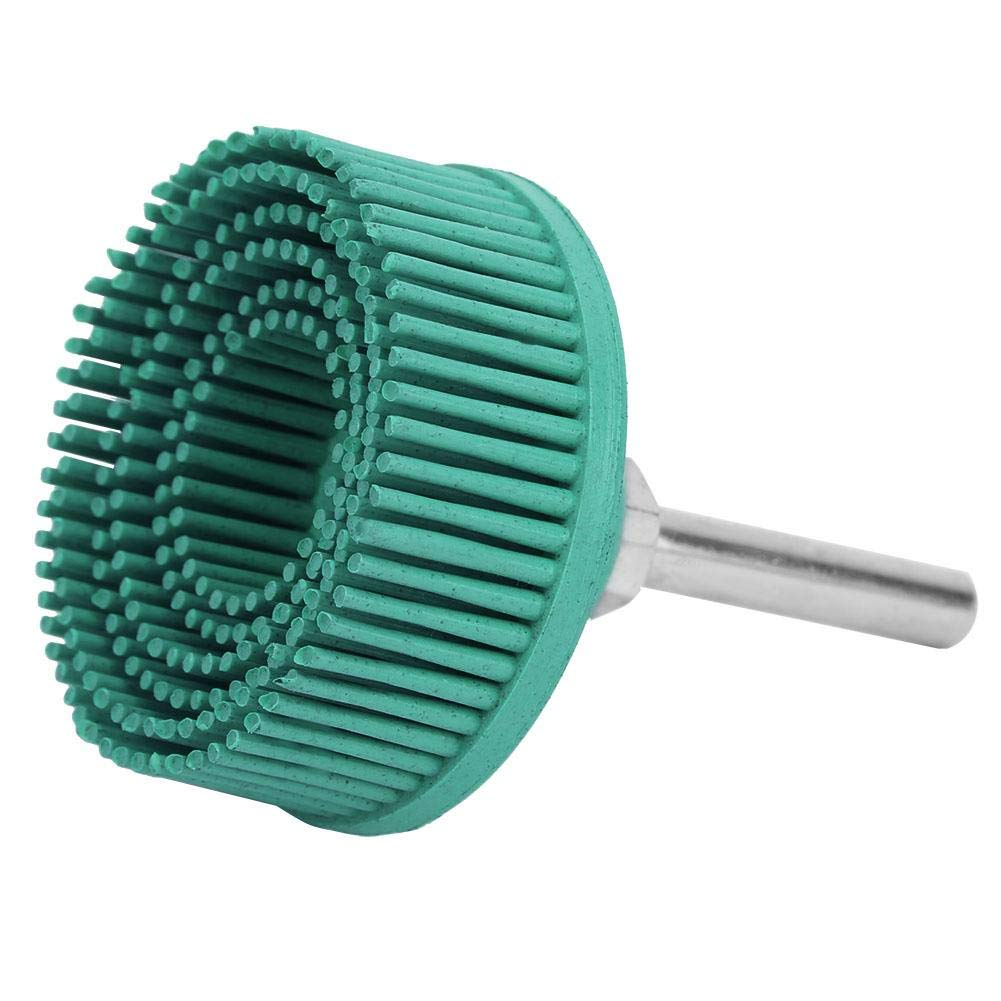 Disque de poils, disque de poils abrasifs de 50 mm/2 pouces avec tige de 1/4 de pouce, roue de polissage Emery 50/80/120 en option, pour perceuse électrique(Vert, 50#)
