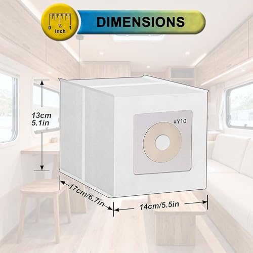 Miniatura 5 de Paquete de 6 bolsas de polvo Y10 para aspiradoras InterVac CS6, CS8, CS8HW, DOMETIC CV1003, parte # Y10-5 sin filtro de motor
