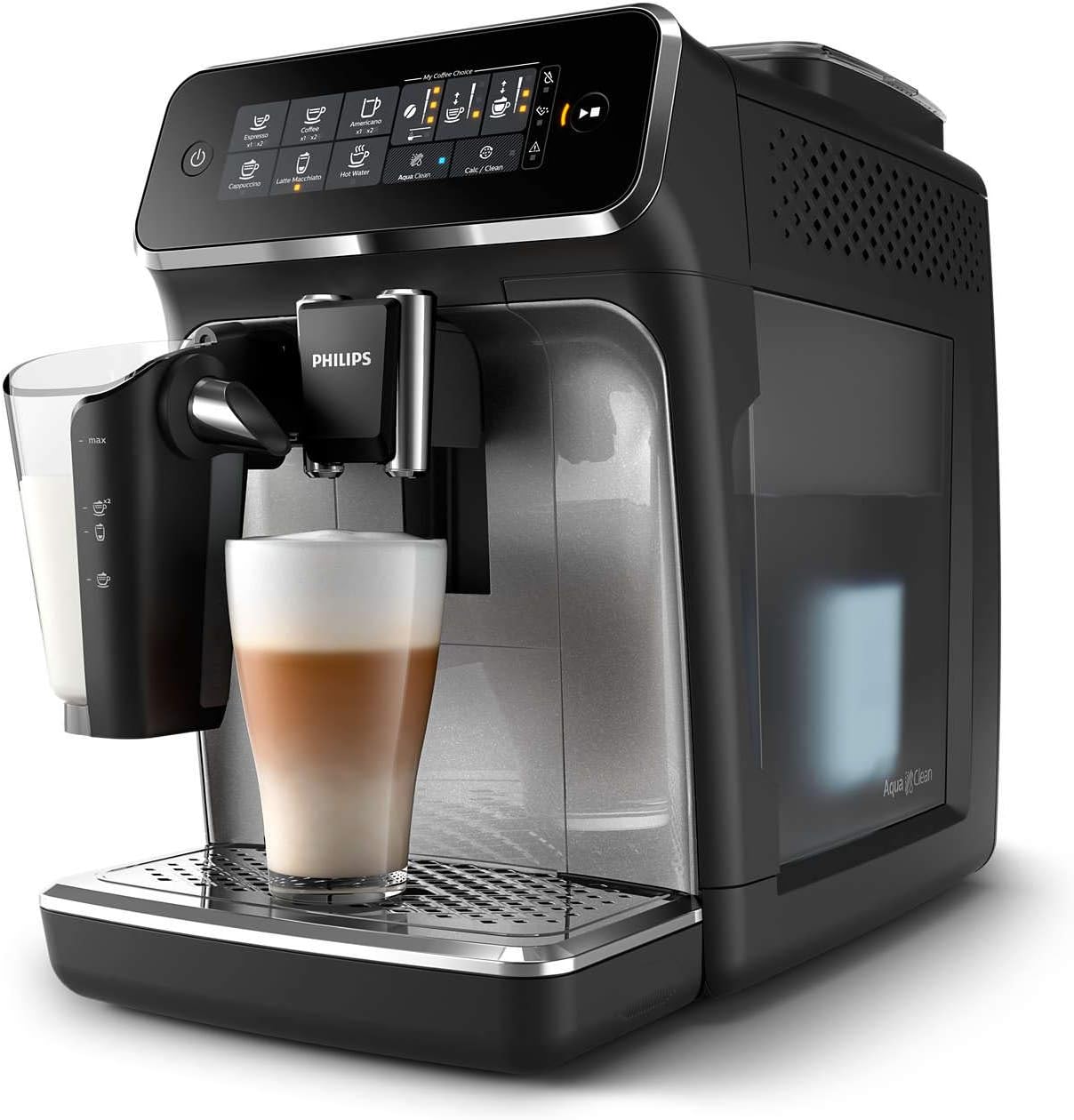 Series 3200 Fully Automatic Espresso Machine - 1500W, LatteGo, Touch Display, 5 Beverages, Easy cleaning - EP3246/70