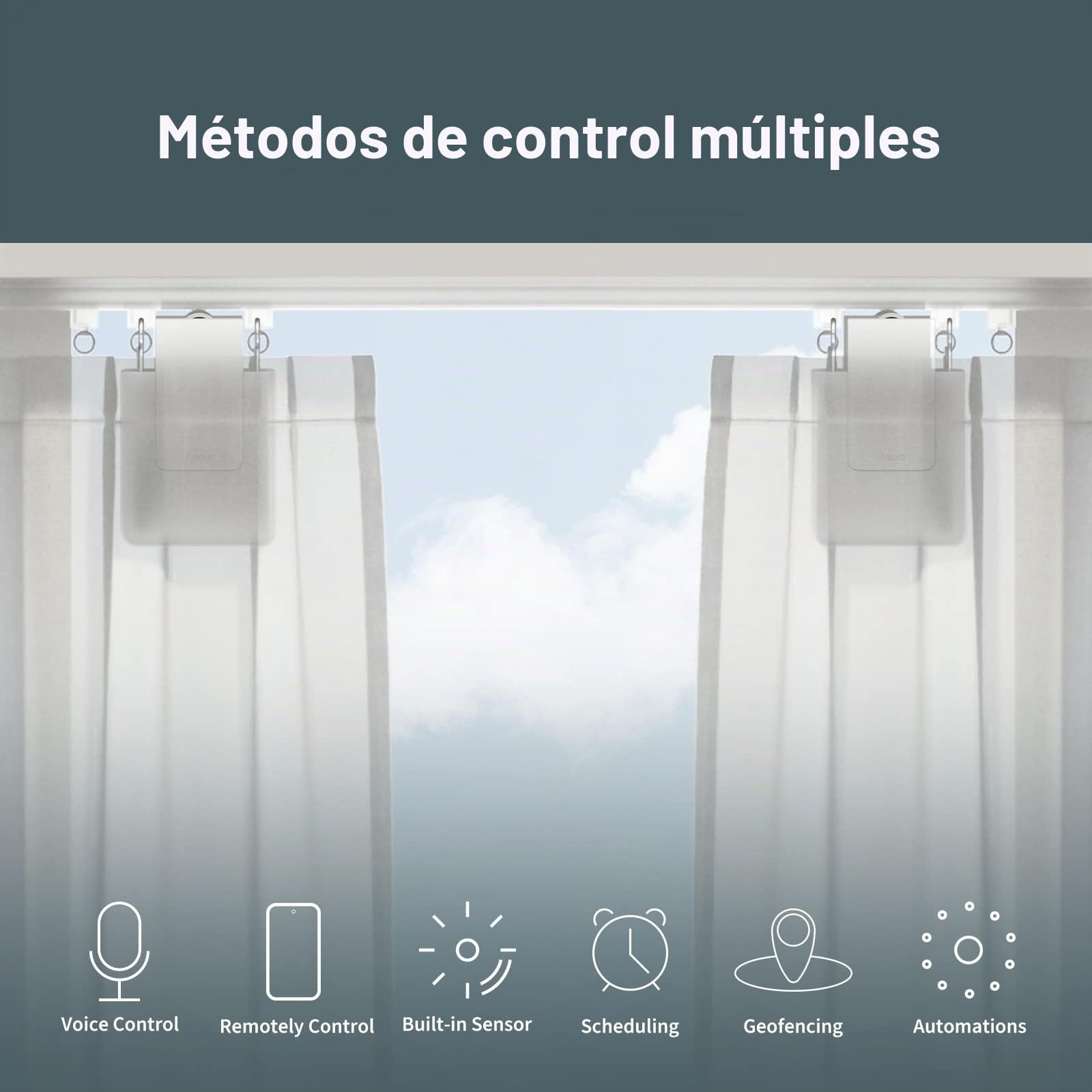 Aqara Controlador de Cortina E1(Versión Rod, 1 Paquete), Requiere un Aqara Zigbee 3.0 hub, para Mando a Distancia y Automatización del Hogar, Soporta HomeKit, Alexa, Google Assistant e IFTTT