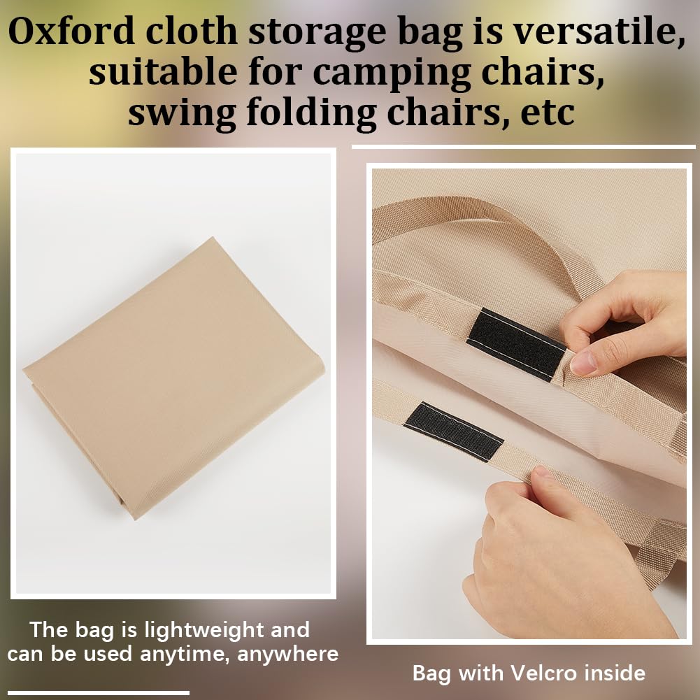 Bolsa de silla de camping de 24.213 x 39.370 in, color caqui, plegable, bolsa de almacenamiento, sillas de campamento, bolsa de repuesto para silla de transporte al aire libre, bolsa de 5