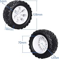 Vista 2 de Juego de neumáticos a control remoto de 2.8 pulgadas y ruedas hexagonales de 0.472 in de altura para Traxxas Rustler Stampede Hoss 2WD 4X4 VXL