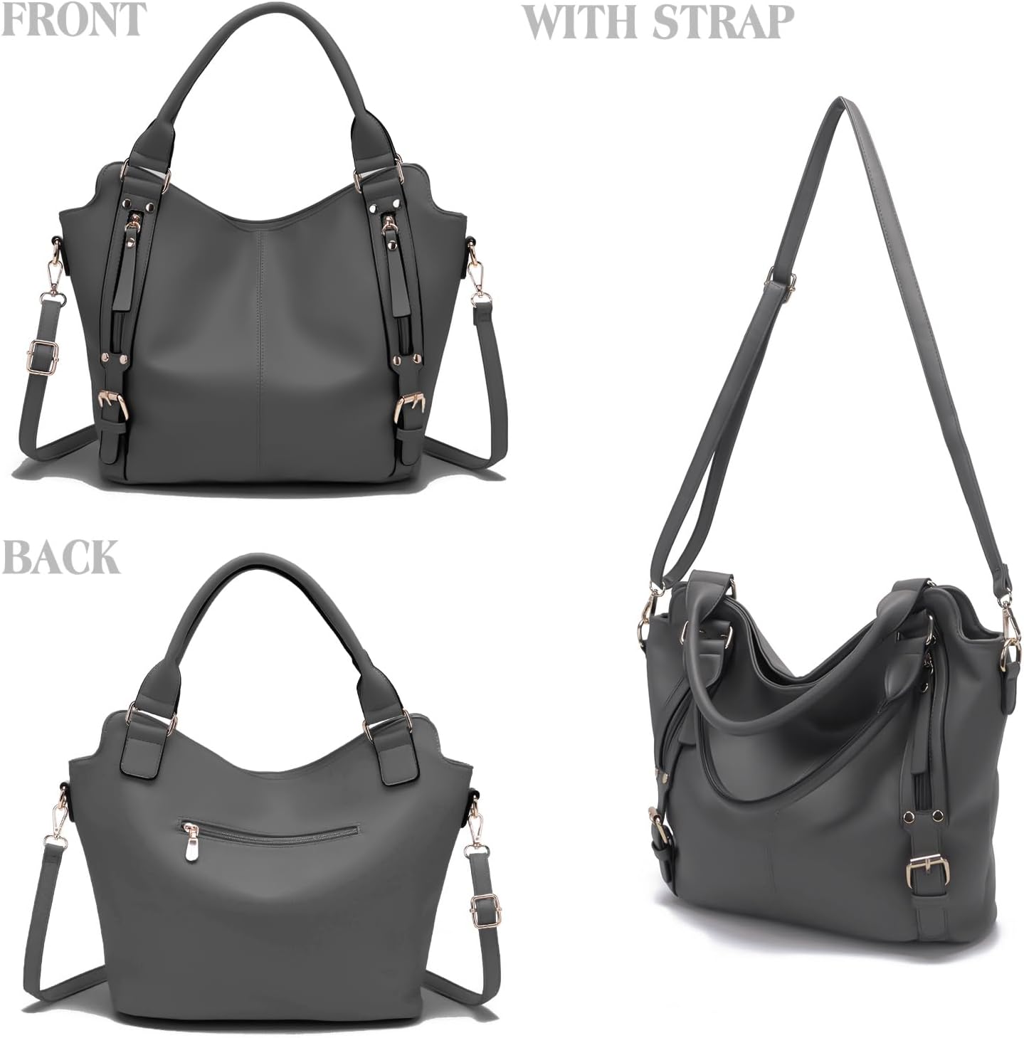 soperwillton Purses for Women Large Shoulder Handbag Tote PU Leather Hobo Crossbody Bag Ladies Wallet Set 4pcs
