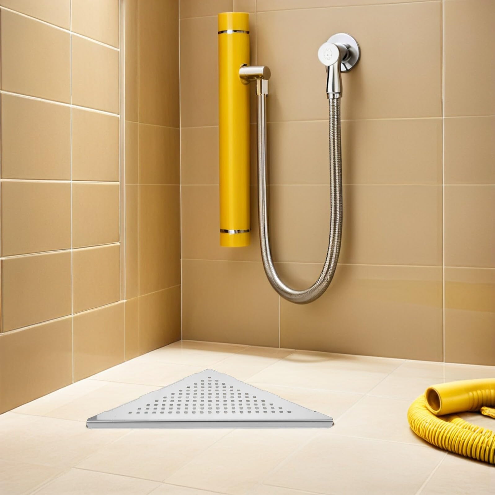 Cabilock Estante de Baño de Esquina de Acero Inoxidable Organizador de Ducha sin Taladro para Pared Almacenamiento de Esquina para Baño