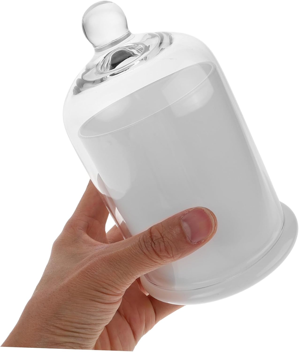 VALICLUD Transparent Glass Butter Keeper with Dome Lid Small Food Storage Container for Cheese and Butter Refrigerator Freshness Preserver Airtight Candy Canister Tray for Kitchen