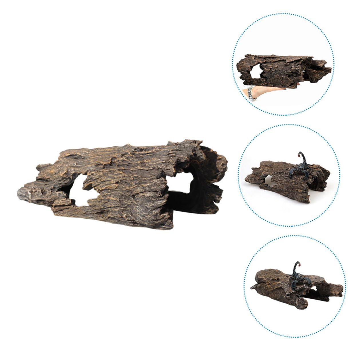 Mipcase Decorazione Acquario Resina Ceppo Artificiale per Paesaggi Acquatici Stump Creativo per Pesci e Gamberetti Accessorio per Serbatoi di Pesci Naturale e Facile Manutenzione
