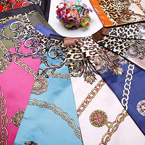 Novmay Silk Like Scarf Leopard Print Theme Large Square Fashion Wraps Sexy Pattern Lightweight Neckerchief For Women 35 X 35 Inches (Green) #TOP5