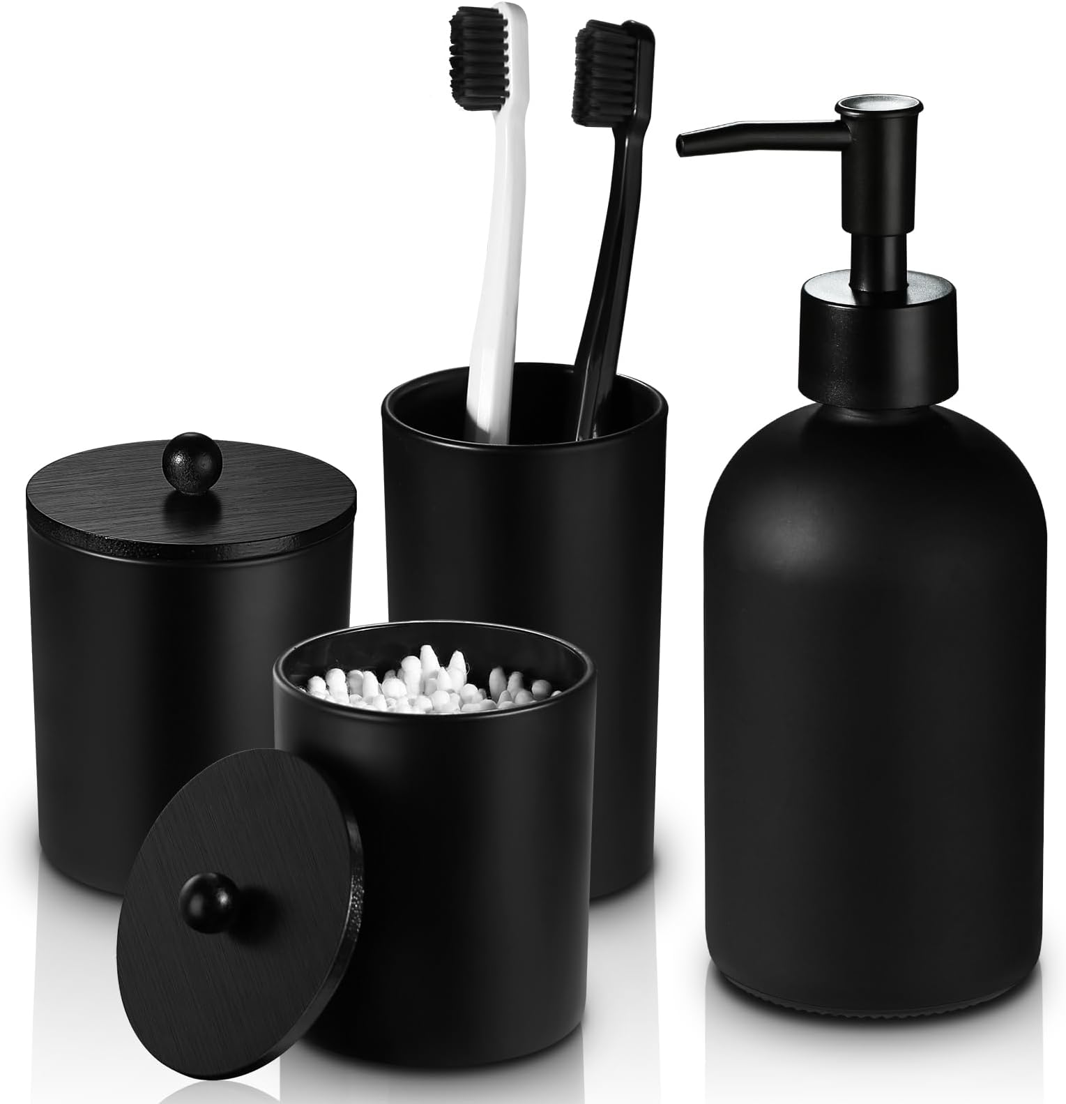 RYTOXILO Black Bathroom Accessories Set, 4 Pack Matte Black