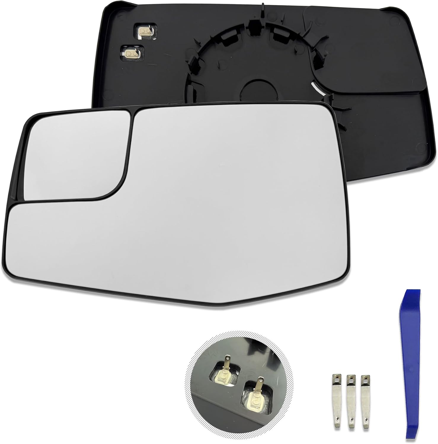 Replacement Left driver side mirror glass suitable for 2019-2024 Chevrolet Silverado,GMC Sierra,84309708 backboard heating