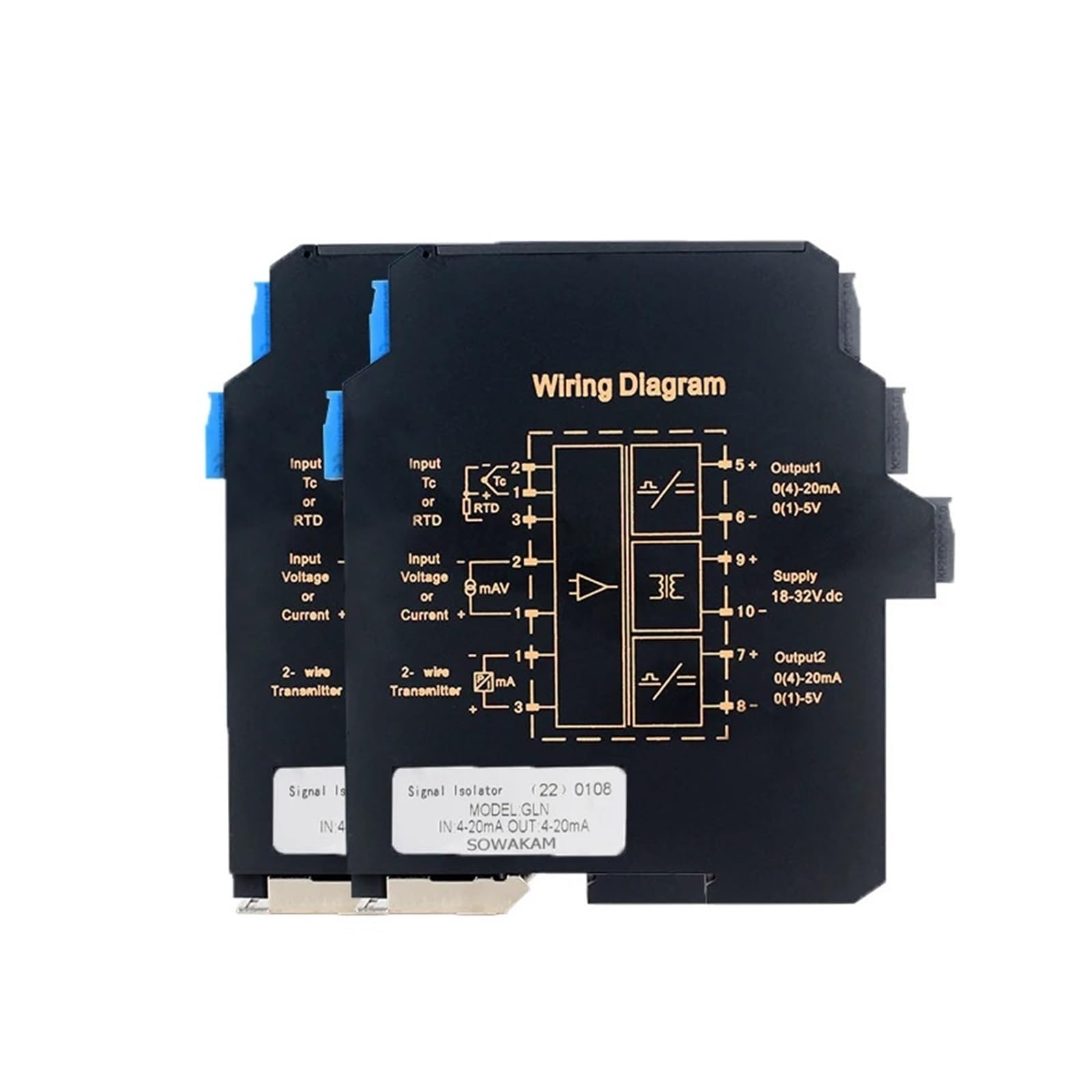 Isolateur de signal CC transmetteur convertisseur 1 entrée 2 sorties tension 0-10V