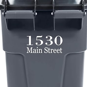 VWAQ Personalized Garbage Can Sticker Custom Street Address Trash Bin