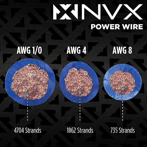 Miniatura 26 de NVX True 1/0 Calibre AWG 100% OFC Kit Completo de Cableado de Amplificador con Cable RCA de 2 Canales - XKIT02