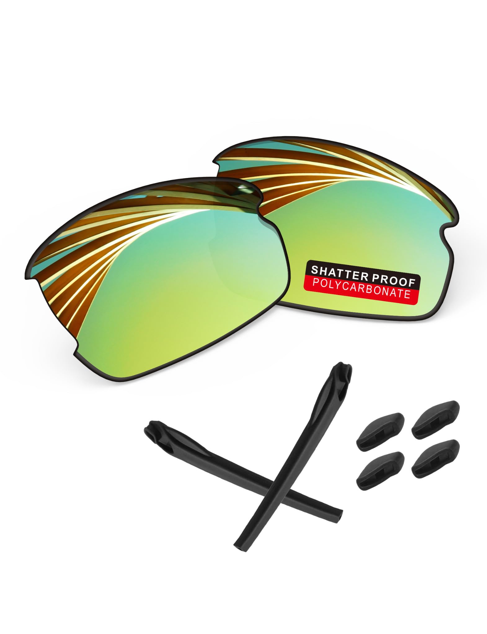 PRO+ Polycarbonate Replacement Lenses &amp; Rubber Kits for Oakley Flak 2.0 Series Sunglass