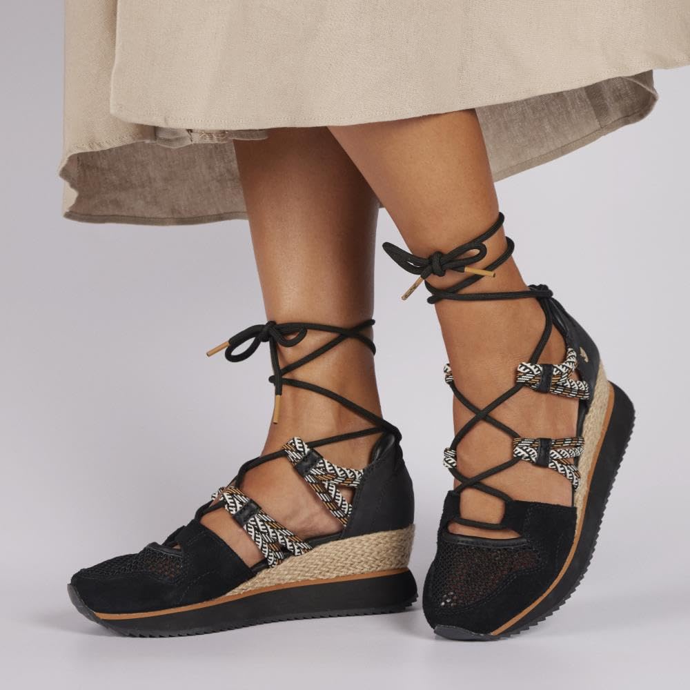 Sneakers Ouvertes Beige DE Type Espadrille À Talon COMPENSÉ pour Femme IONA
