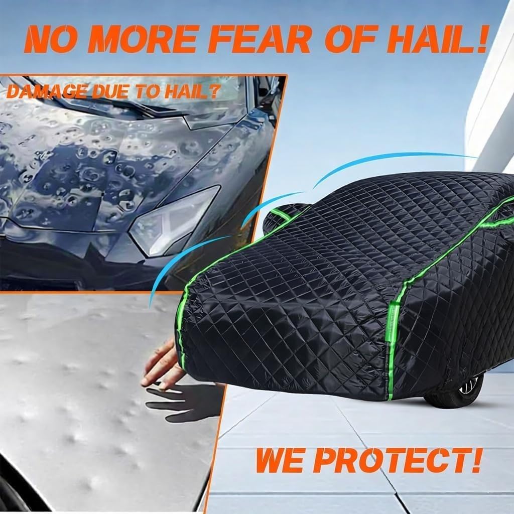 Funda Coche Antigranizo para Jeep Compass | Bloqueo UV Transpirable Funda Coche Anti-Granizo Oxford con Cuerdas Antiviento, Antiarayazos Anti-Polvo Nieve Impermeable