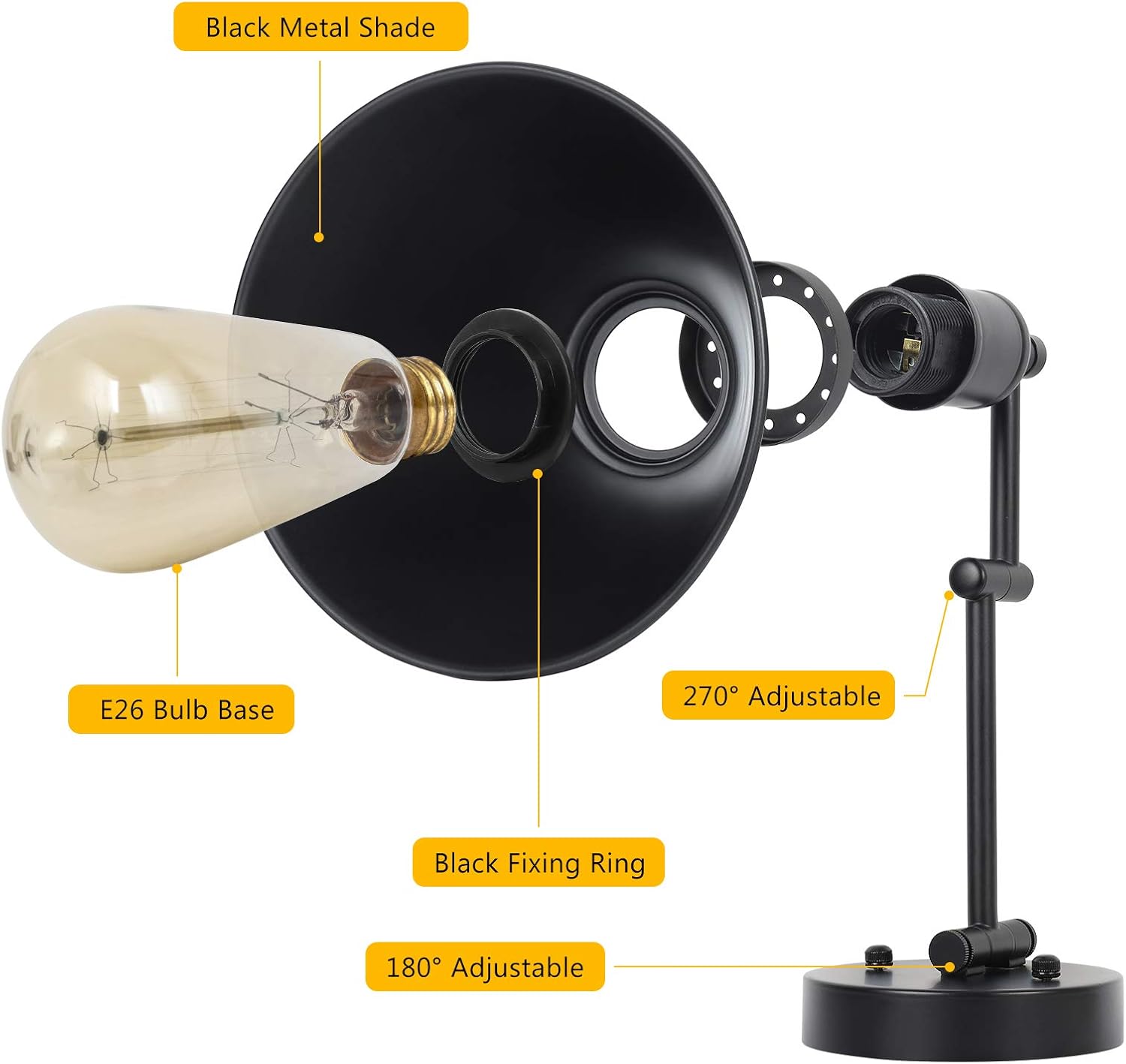 HAITRAL Black Wall Sconces Lighting-Plug in Wall Lamps with ON/Off Switch, Wall Lamps for Bedroom Set of 2 Wall Mounted Lights for Bedroom,Bedside,Living Room,Dorm- Black