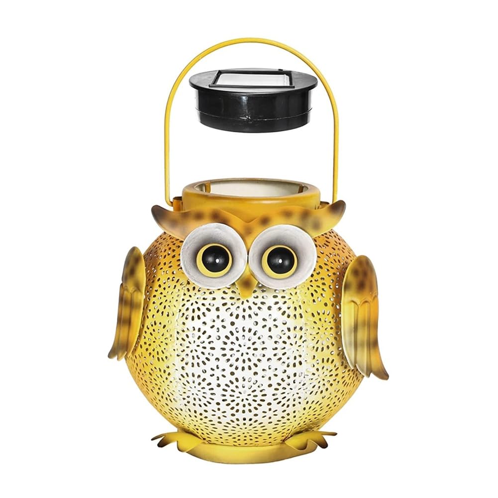 Zwfjcmsa 1Pcs Iron Art Solar Owl Ground Light Crafts Garden Lawn Outdoor Garden Decorative Lamp LED Solar Light Hanging Landscape
