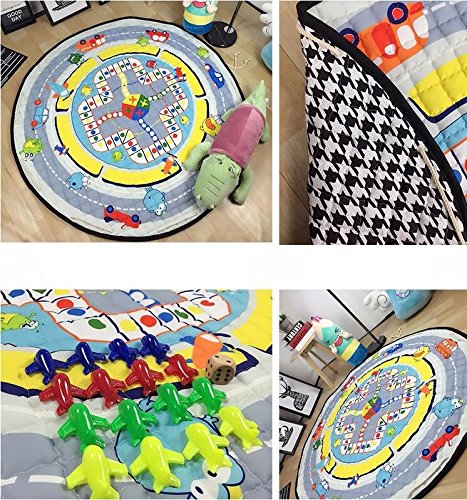 The Tickle Toe Cotton Quilted Reversible Cars Playmat or Activity Mat Cum Storage Bag (Multicolour) 4