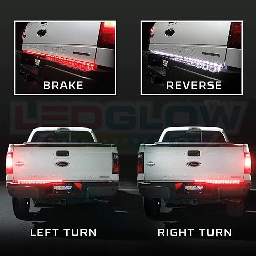 Miniatura 4 de LEDGlow Barra de luz LED roja para puerta trasera de 60 pulgadas para camiones de tamaño completo, freno, funcionamiento, intermitentes y luces de