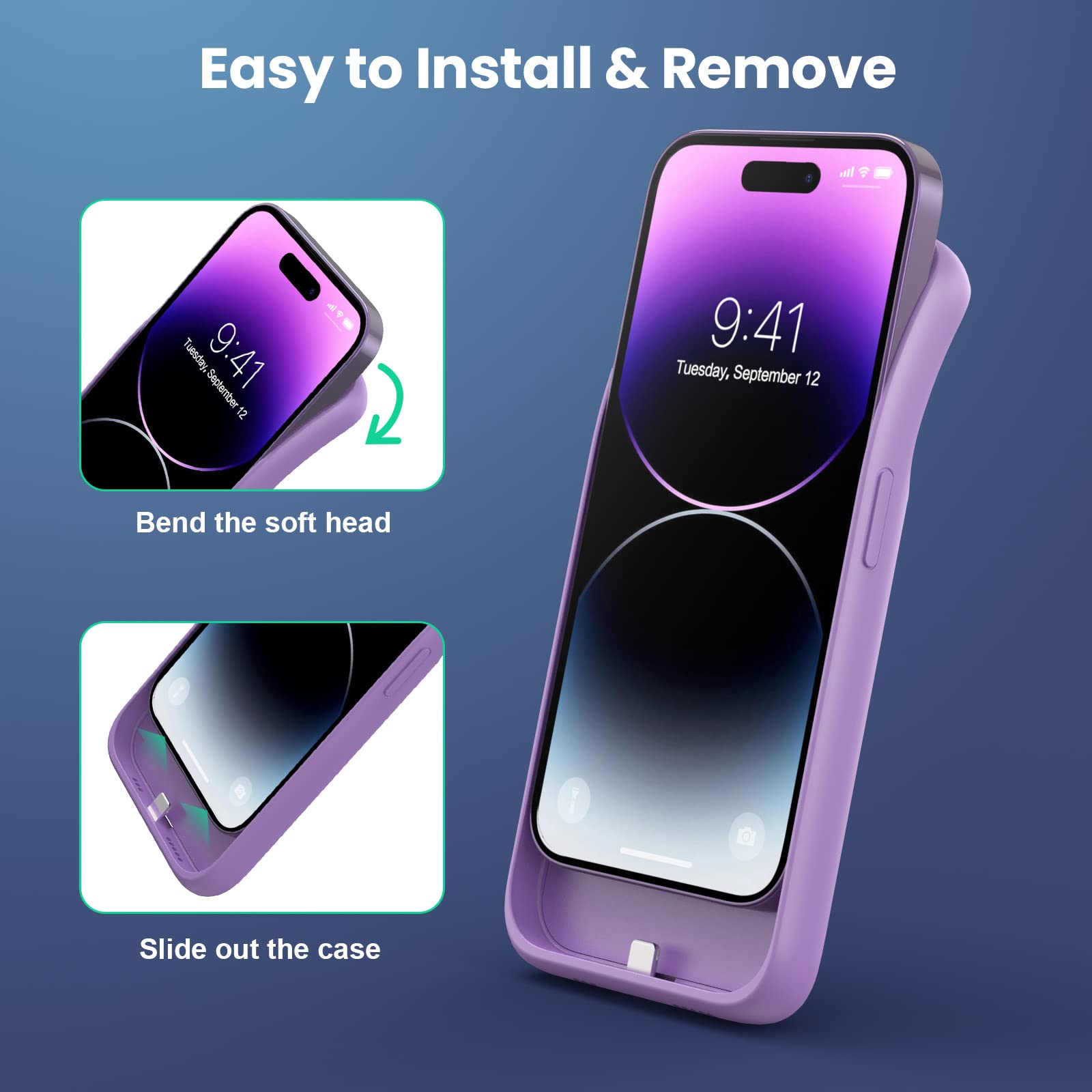 Coque Batterie pour iPhone 14/13 Pro/13 7500mAh Batterie Coque Batterie pour iPhone 14/13 Pro/13 7500mAh Batterie