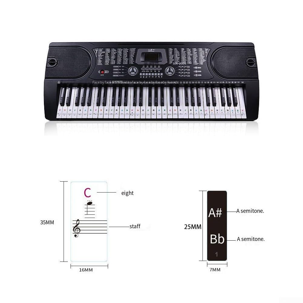 Autocollants pour clavier de piano avec 88/61/54/49/37 touches, faciles à enlever et à apprendre