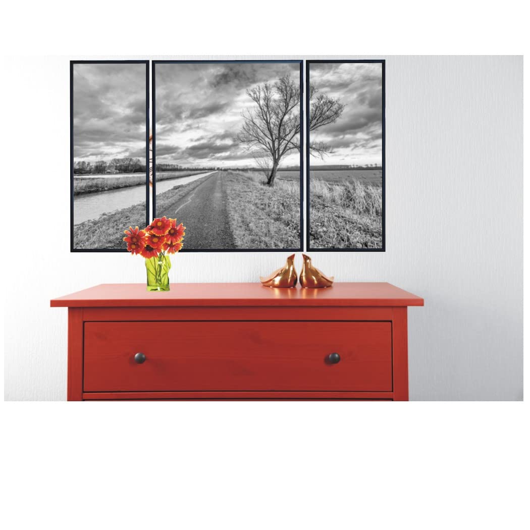 RAABEC Triptychon Alu-Rahmen Schwarz 50x80cm für Malen nach Zahlen