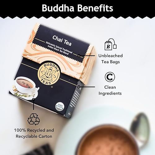 Miniatura 5 de Buddha Teas - Té Chai orgánico - Delicadamente especiado y cálido - Para la salud y el bienestar - Con antioxidantes y minerales - Ingredientes