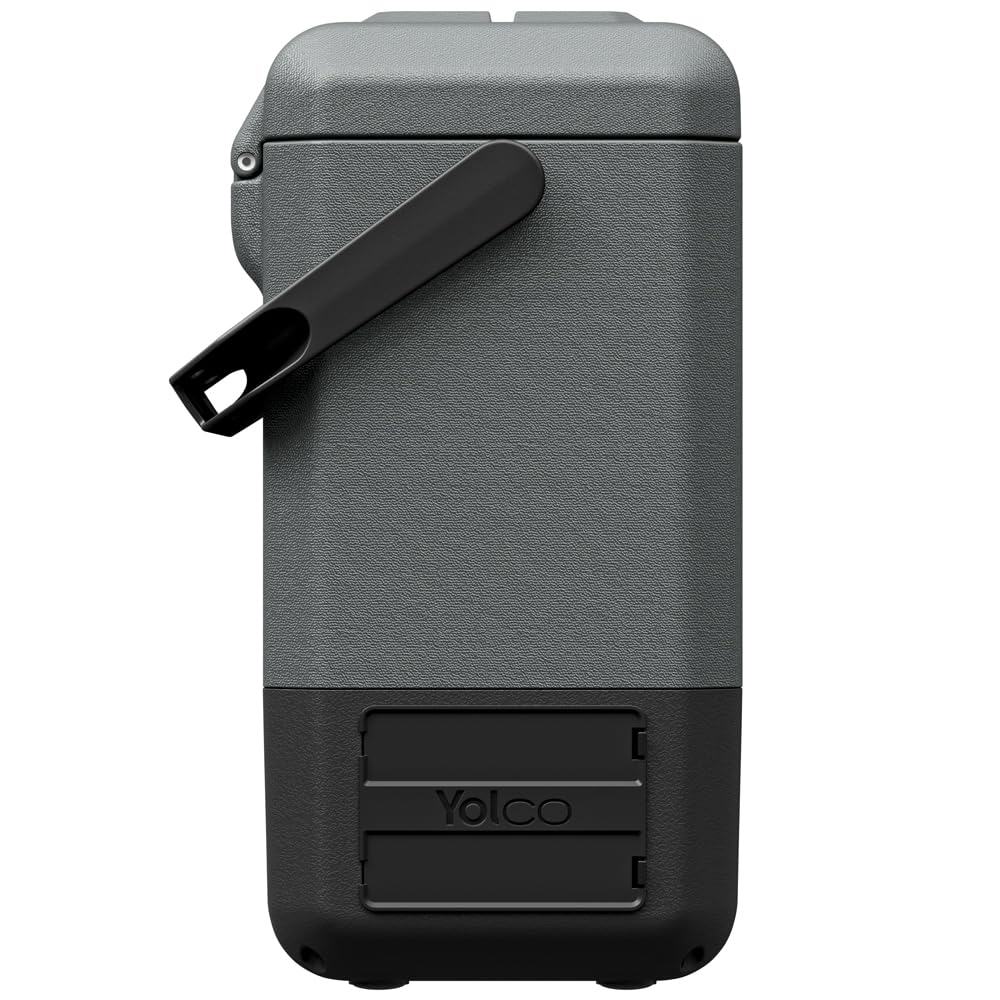 Yolco ET8 Carbon lodówka podróżna mini przenośna elektryczna lodówka z kompresorem 12/24 V DC do samochodu, ciężarówki, łodzi i gniazdka z przyłączem USB, -20°C, szara