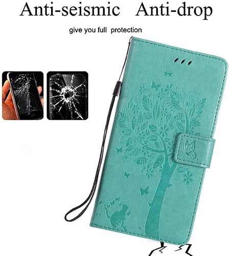 Miniatura 2 de Funda protectora de piel sintética para Samsung Galaxy A10e con protector de pantalla, diseño de árbol del amor y gato con tarjetero y función atril