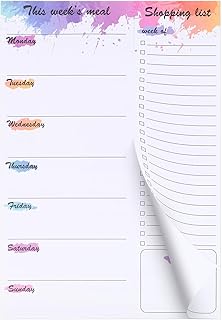Weekly Meal Planner and Shopping List Pad, 60 Sheets Undated Magnetic No...