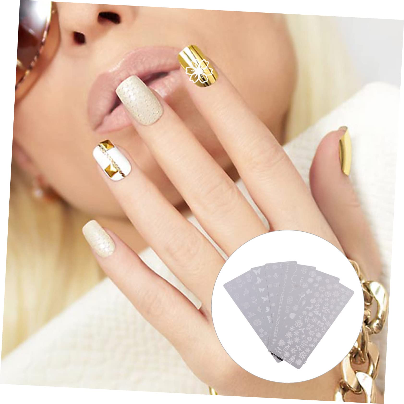 FOMIYES 18piezas Placas Estampación De Uñas De Navidad De Plantillas De Arte Para Manicura Diseño Creativo De Estampado Para Decoración De Uñas Fiestas Navideñas