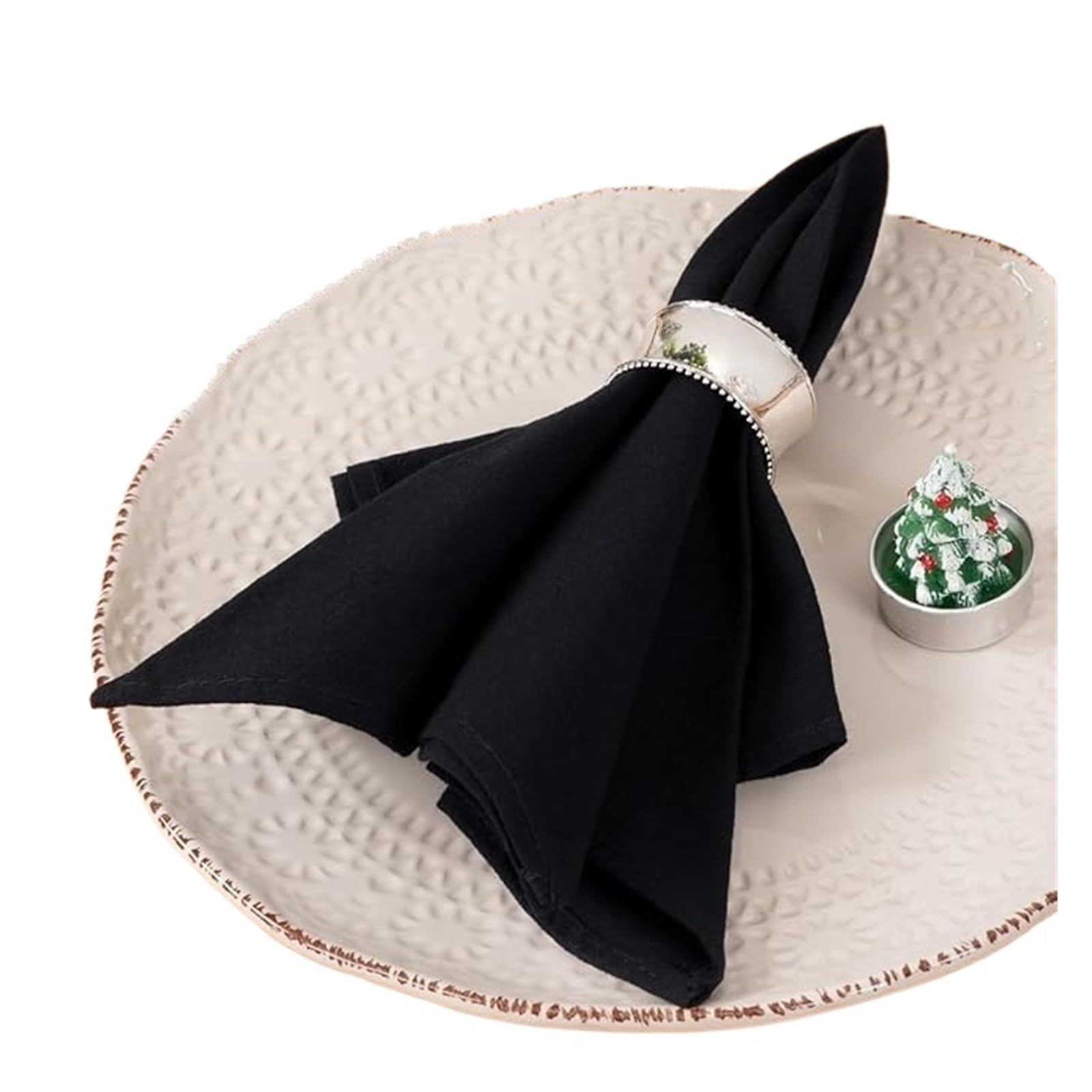 Linen Napkins Dark Green Cotton Napkin Cloths 64Pcs 30x45cm