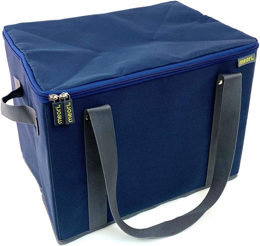 meori Insulated Grocery Basket with Zippered Lid Collapsible Reusable Stylish