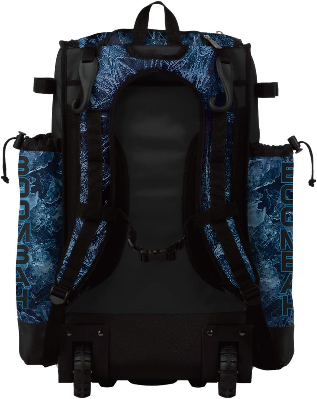 Boombah Superpack Hybrid Rolling Bat Bag - Frozen Black/White - Wheeled & Backpack Version