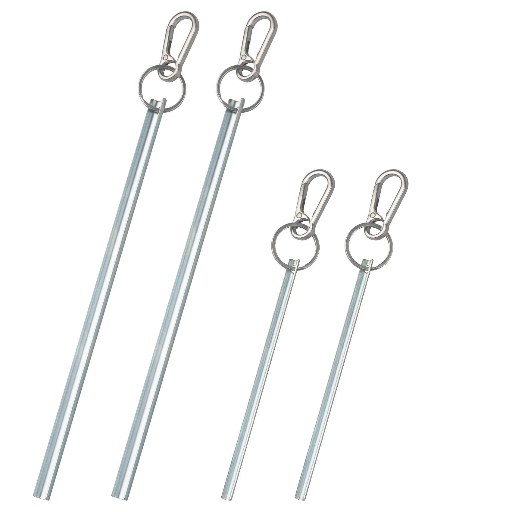 Half Moon Elevator Door Keys with Silver Fob, Small for Schindler & Westinghouse Doors, Large for Otis Doors, Sturdy Stainless Steel Construction, 4 -Pack