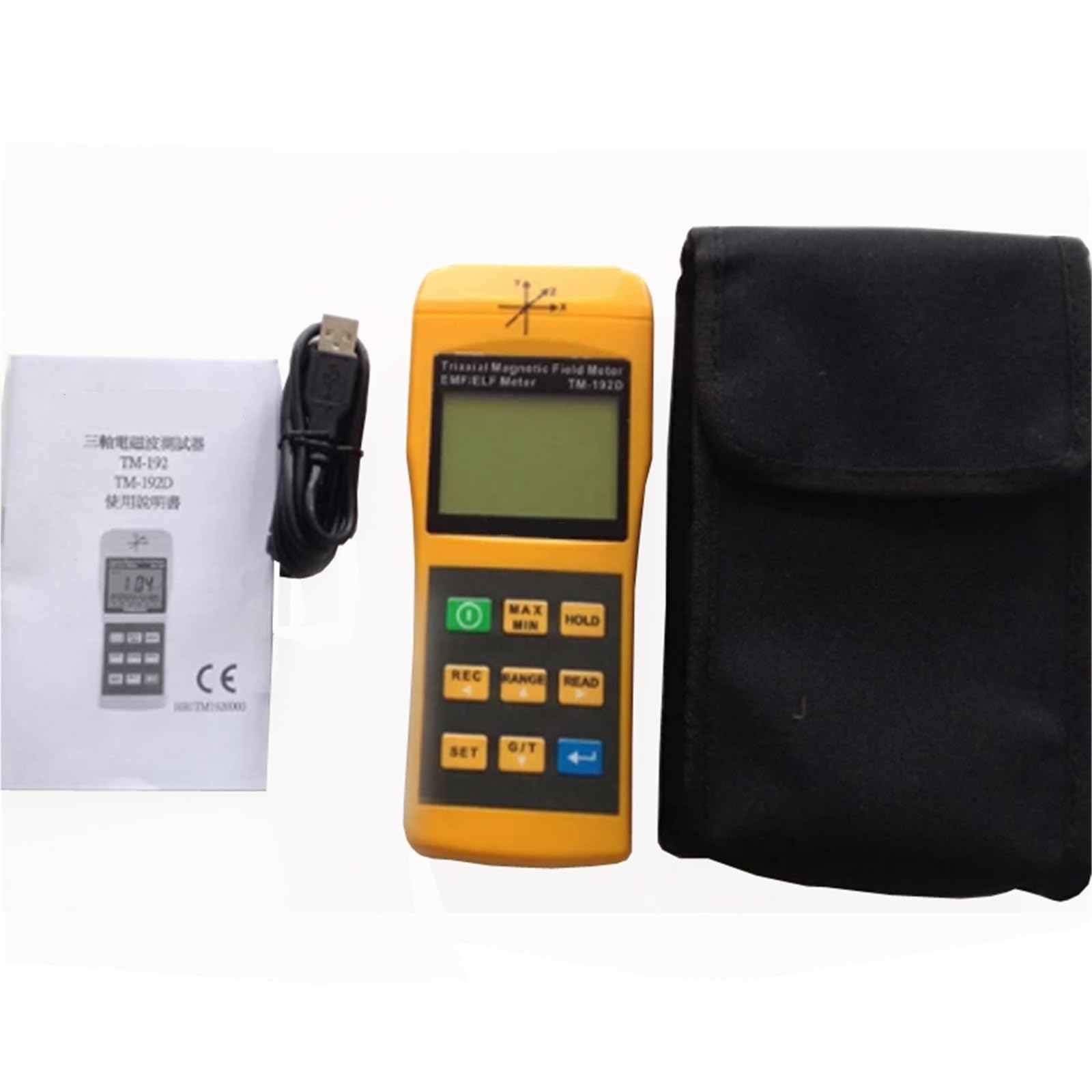 Misuratore EMF Gaussmetro Elettromagnetico A Campo Magnetico A 3 Assi Tm-192d 30~2000hz Con Datalogger per le Costruzioni Industriali