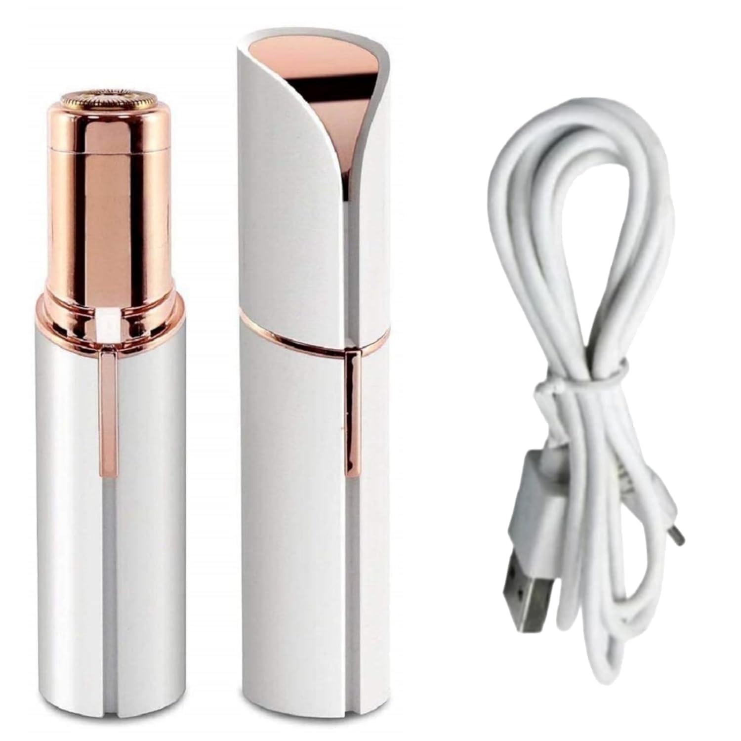 Facial Epilator Hair Removal Machine for Women – USB Rechargeable Face, Chin, Cheek, Eyebrow, Upper Lip Hair Remover – Painless Epilator Device for Smooth Skin (White)-image-25