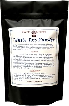 White Joss Powder 8 oz, Incense Ingredient for Making Cones, Sticks and Coils, Authentic Cinnamomum subavenium, Makko Alternative, Incense Binder
