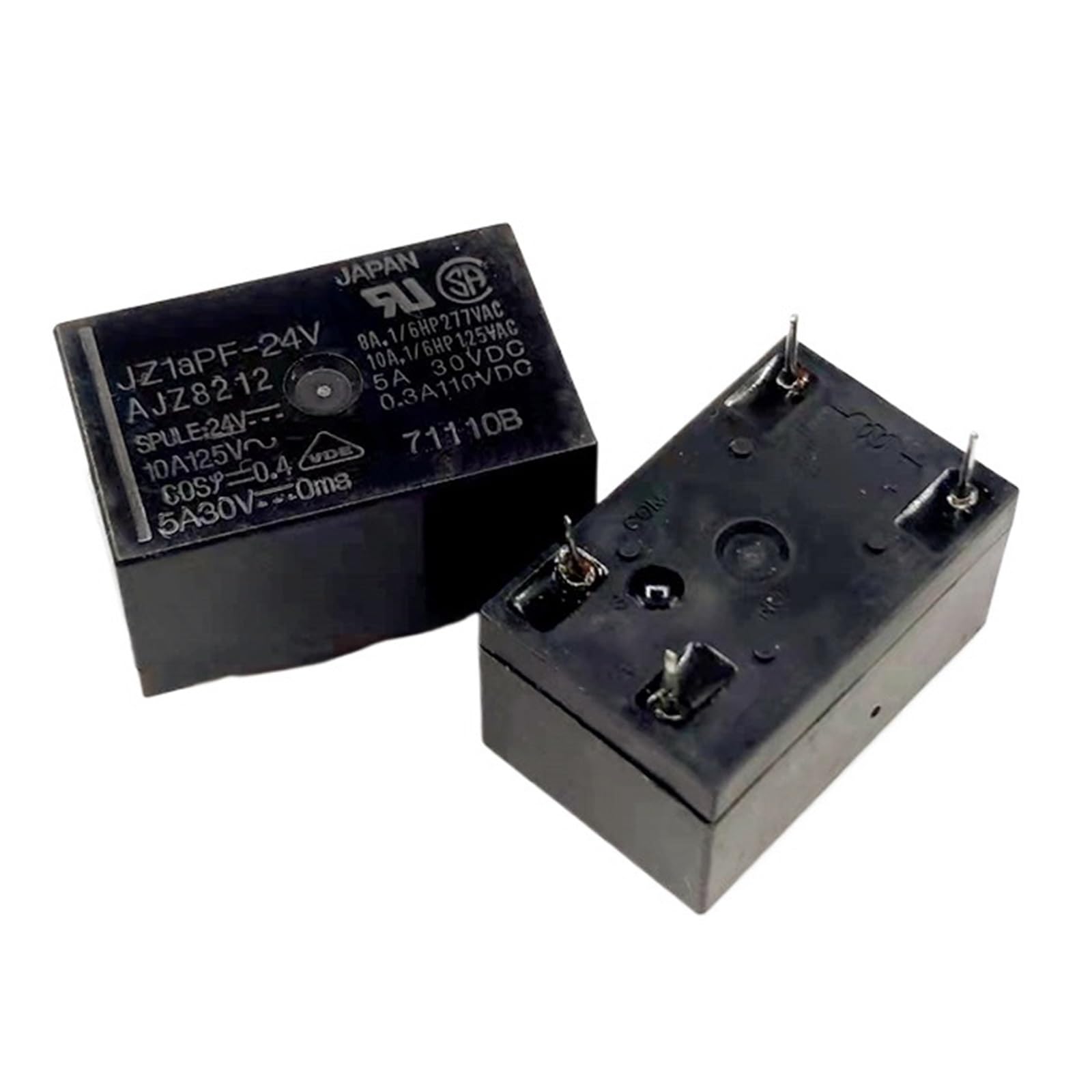 JZ1aPF-24V DC24V relais 10A 4 broches pour circuits imprimés électroniques