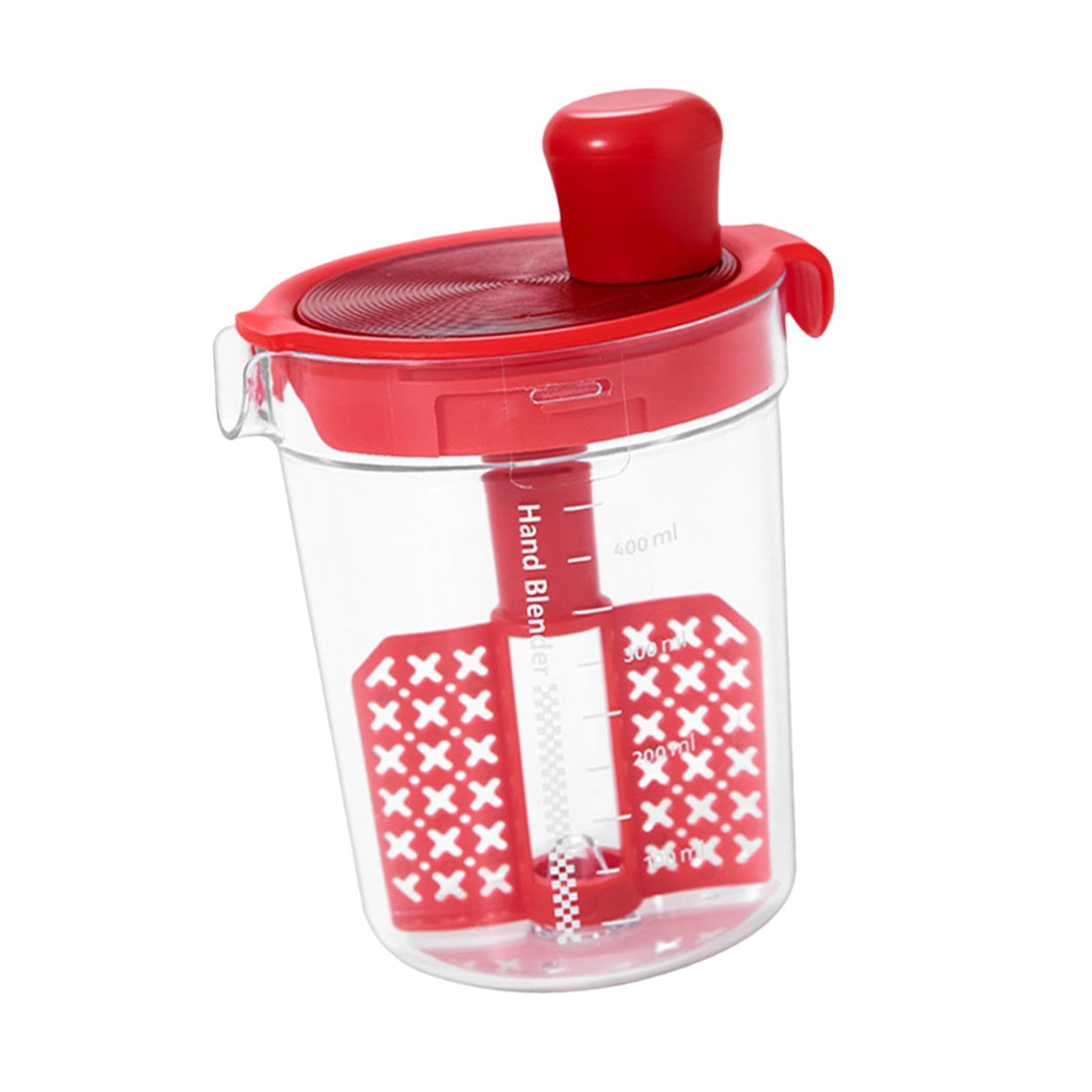 Bothyi Salad Dressing Mixer Salad Mixing Cup Egg Filter Splitter Manual Stirring Bottle Egg Separator for Home Sauce Oil Dining Room, Red