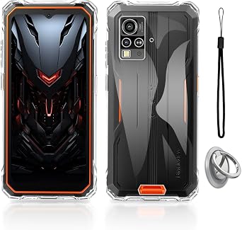 Case Cover for Blackview BV4800 Pro, Phone Case with Ring Buckles and Lanyards, TPU Material Protective Shell, Protective Cover with Scratch, Drop Resistant, Anti-Fingerprint, Transparent