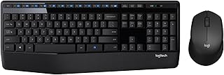 Logitech MK345 Wireless Keyboard and Mouse Combo - Full-Sized Keyboard with Palm Rest, Comfortable Right-Handed Wireless M...