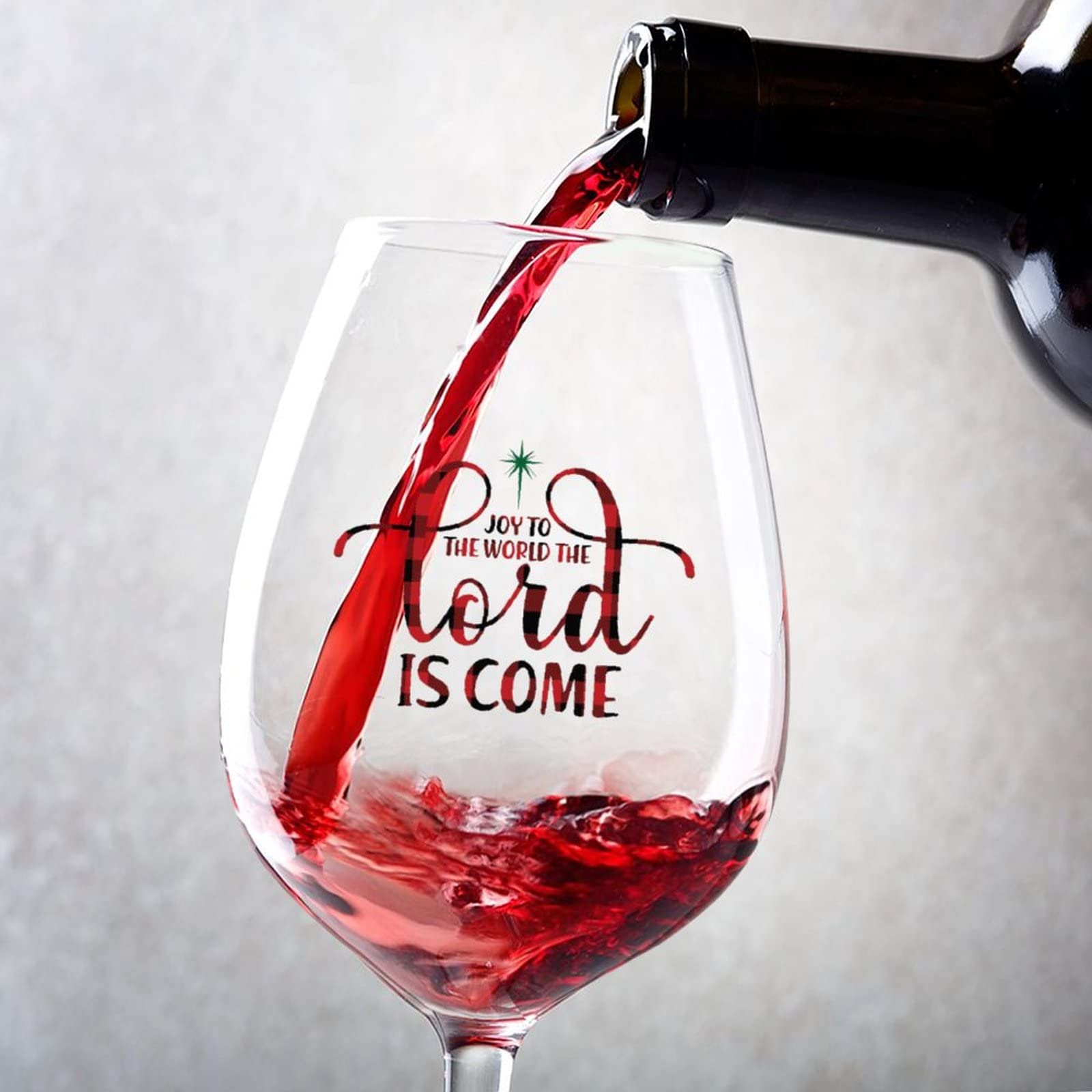 Verres à vin personnalisés 500ml Joy to The World pour vos fêtes et mariages